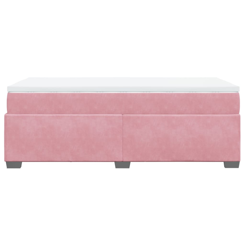 Boxspring met matras fluweel roze 100x200 cm is nu te koop bij PeponiXL, paradijselijk wonen!