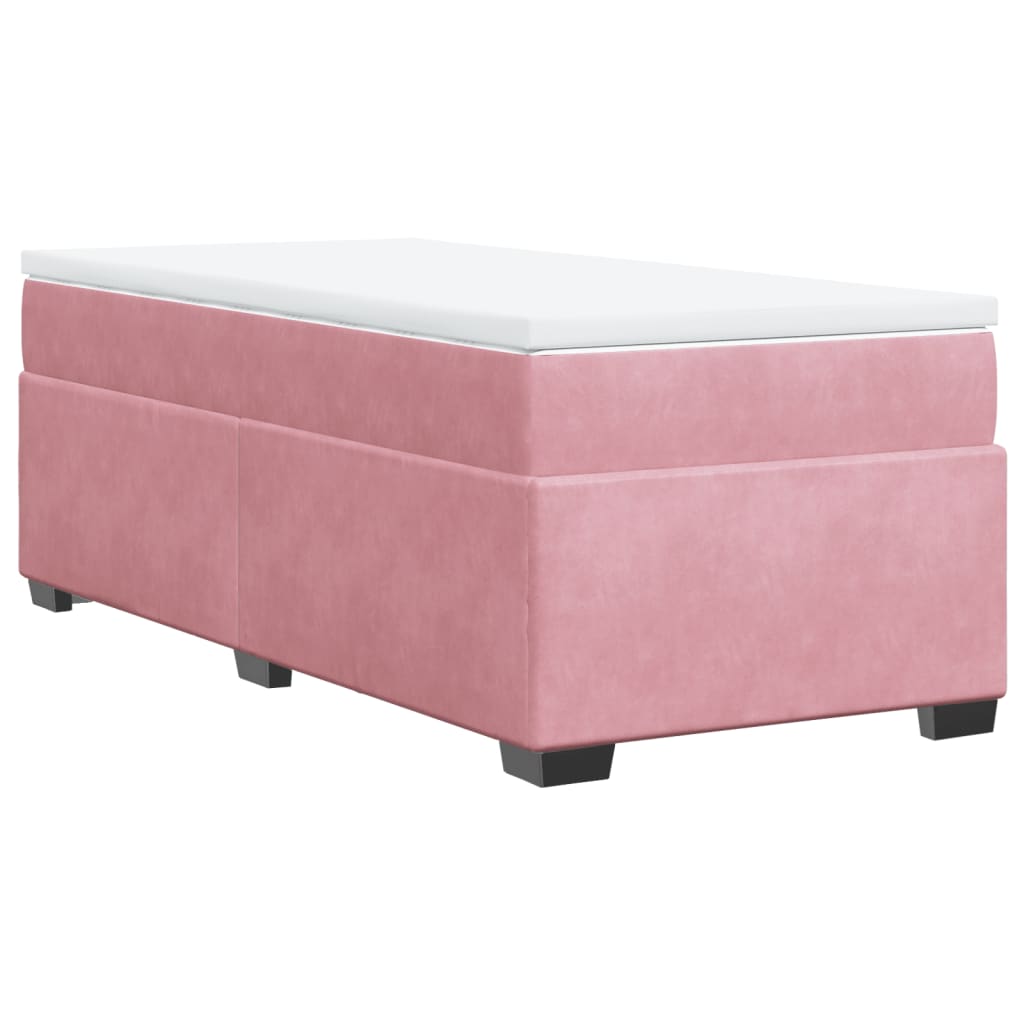Boxspring met matras fluweel roze 100x200 cm is nu te koop bij PeponiXL, paradijselijk wonen!