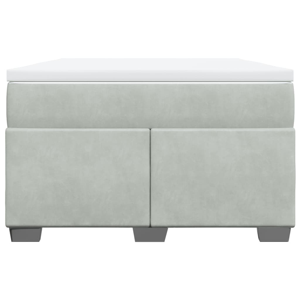 Boxspring met matras fluweel lichtgrijs 120x190 cm is nu te koop bij PeponiXL, paradijselijk wonen!