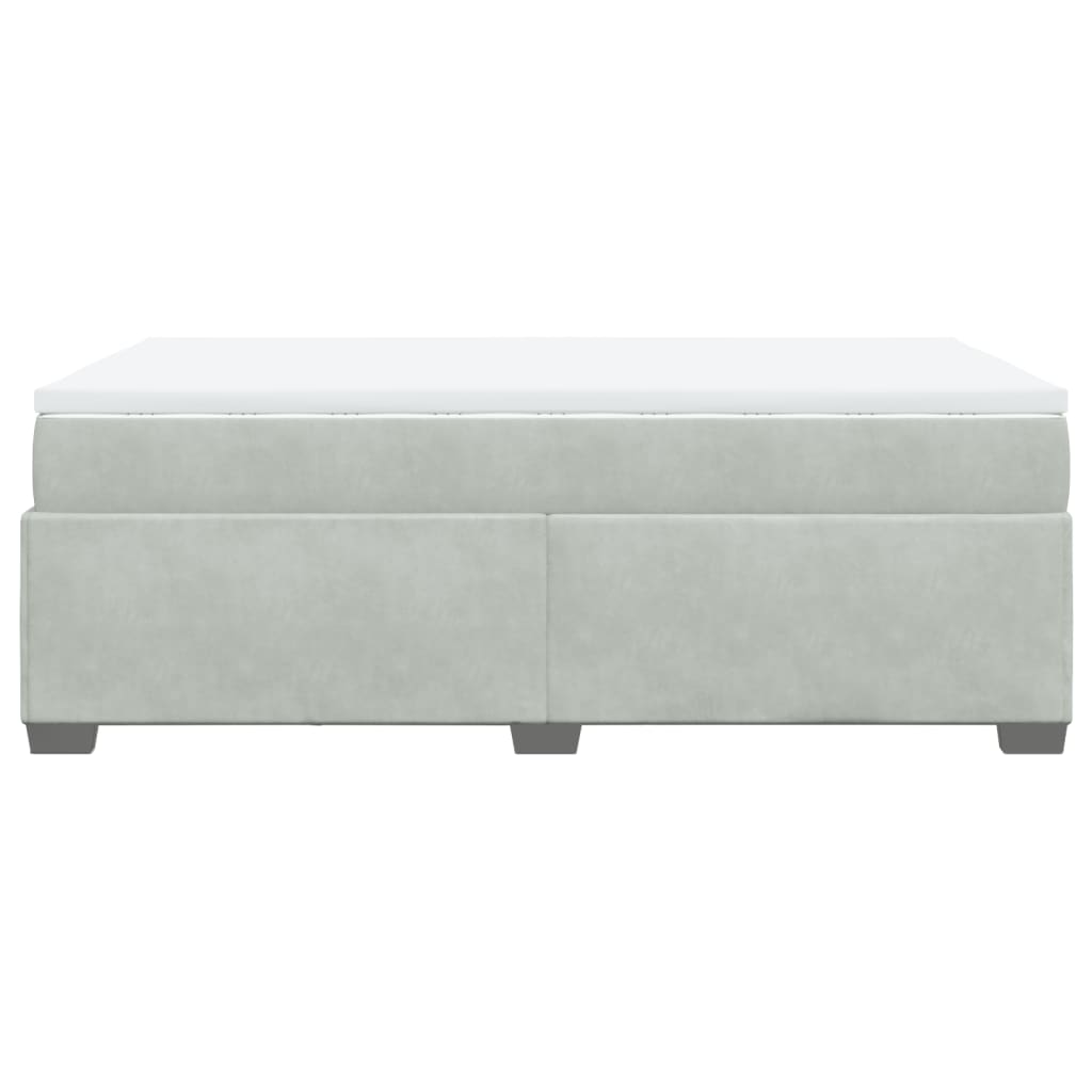 Boxspring met matras fluweel lichtgrijs 120x190 cm is nu te koop bij PeponiXL, paradijselijk wonen!