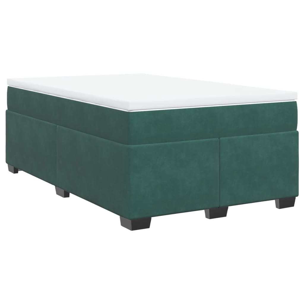 Boxspring met matras fluweel donkergroen 120x190 cm is nu te koop bij PeponiXL, paradijselijk wonen!