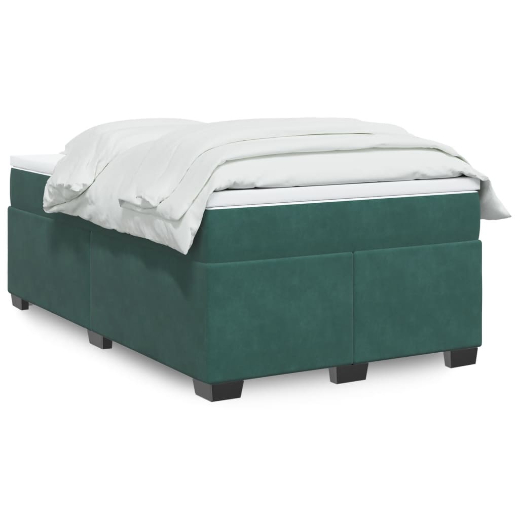 Boxspring met matras fluweel donkergroen 120x190 cm is nu te koop bij PeponiXL, paradijselijk wonen!