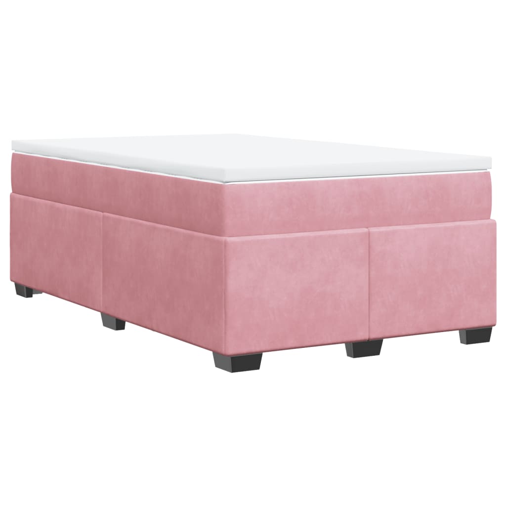 Boxspring met matras fluweel roze 120x190 cm is nu te koop bij PeponiXL, paradijselijk wonen!
