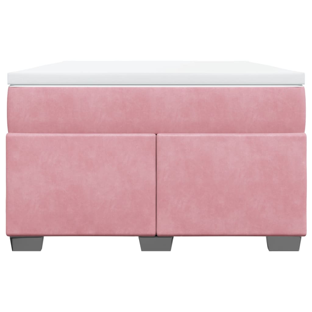 Boxspring met matras fluweel roze 120x190 cm is nu te koop bij PeponiXL, paradijselijk wonen!