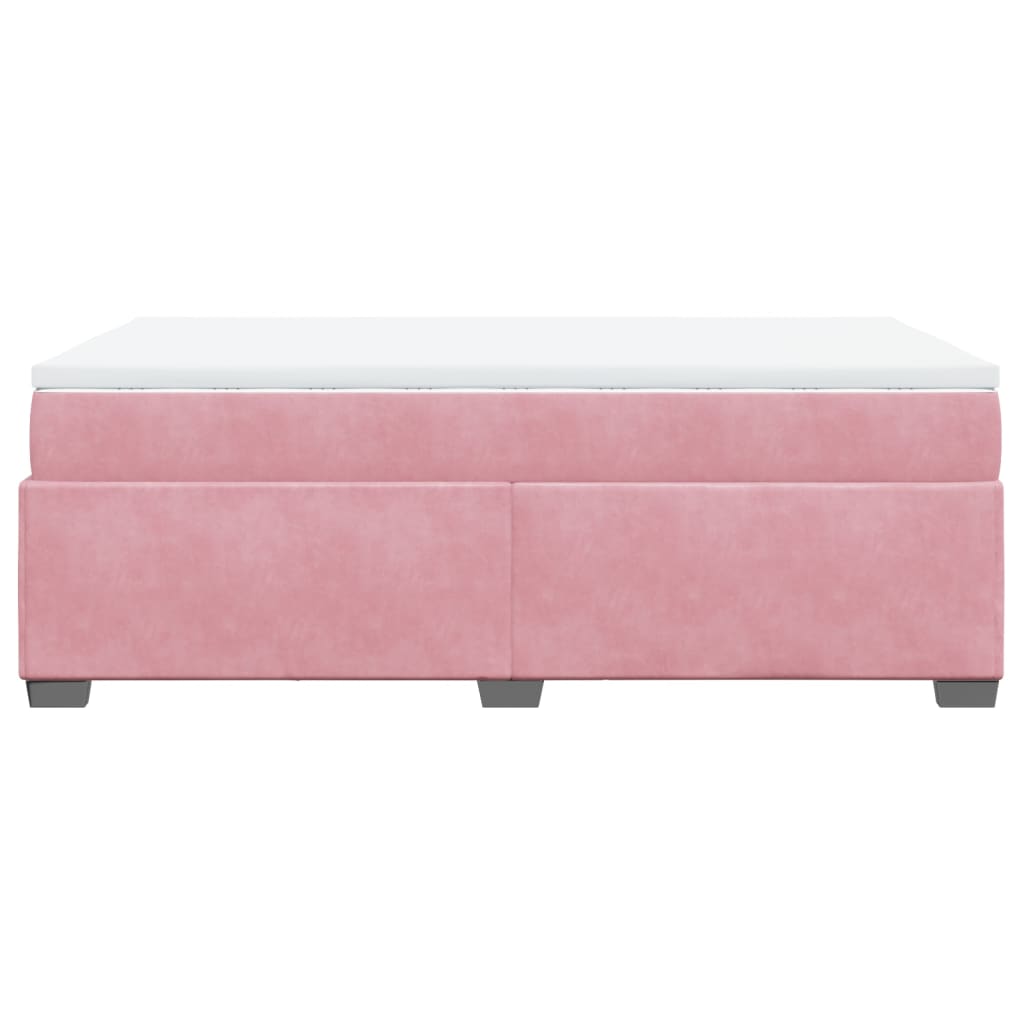 Boxspring met matras fluweel roze 120x190 cm is nu te koop bij PeponiXL, paradijselijk wonen!