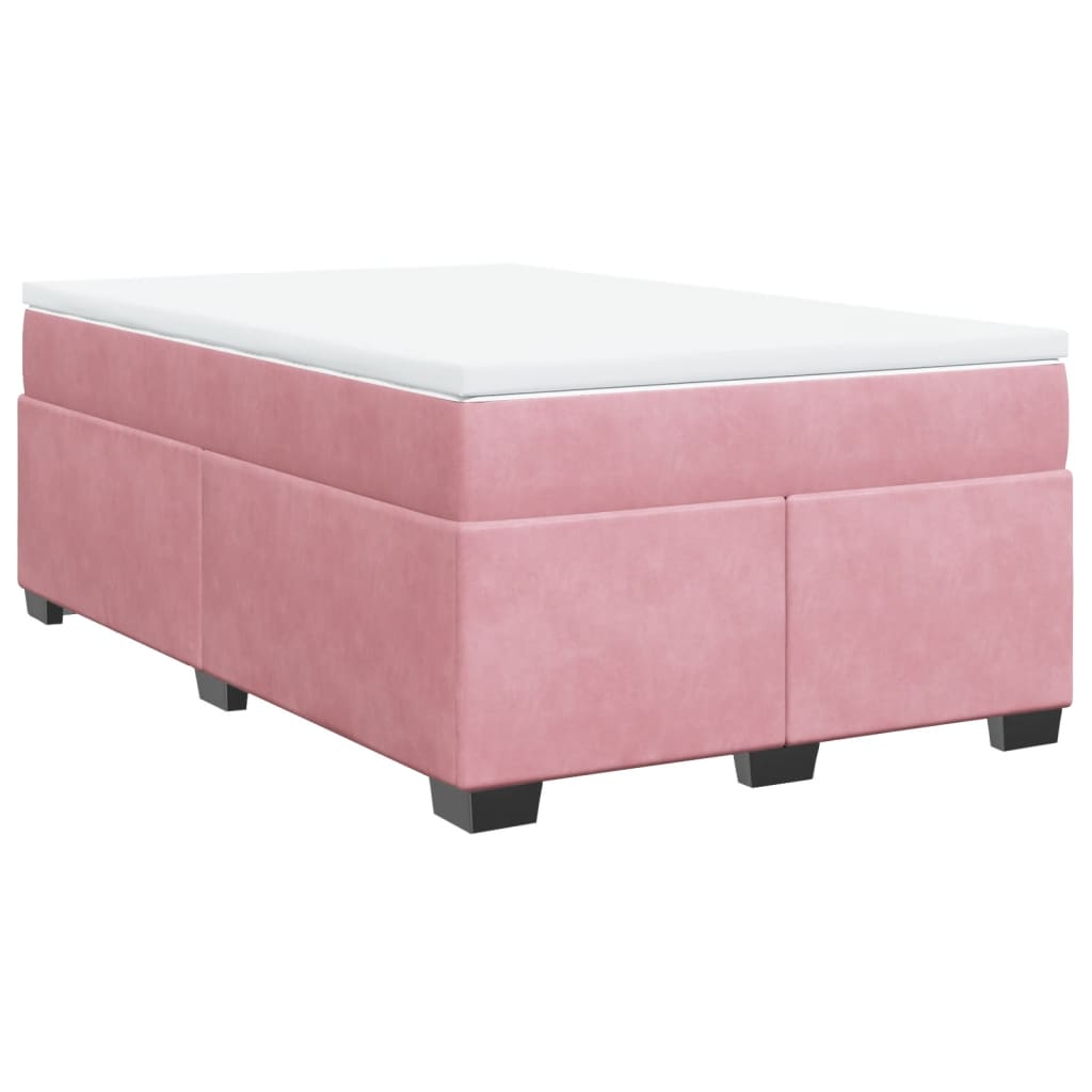 Boxspring met matras fluweel roze 120x190 cm is nu te koop bij PeponiXL, paradijselijk wonen!
