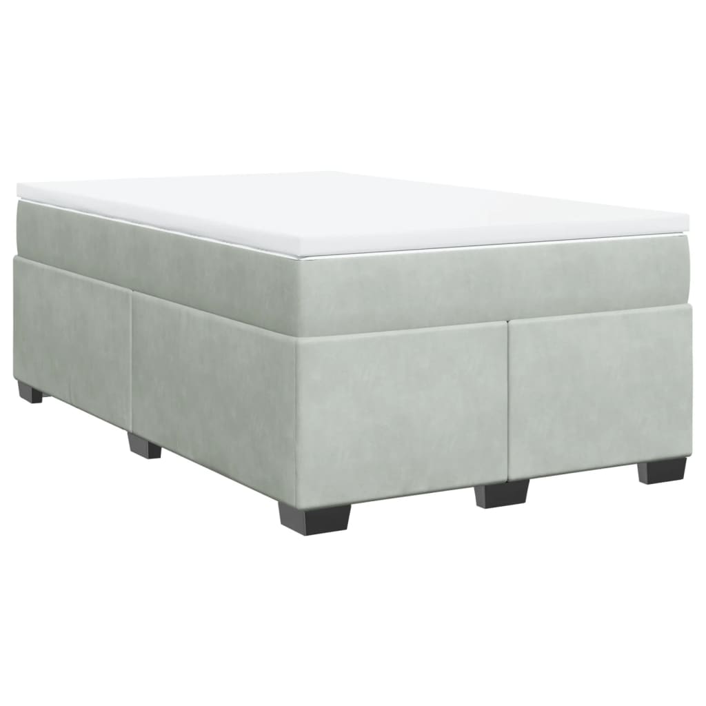 Boxspring met matras fluweel lichtgrijs 120x200 cm is nu te koop bij PeponiXL, paradijselijk wonen!