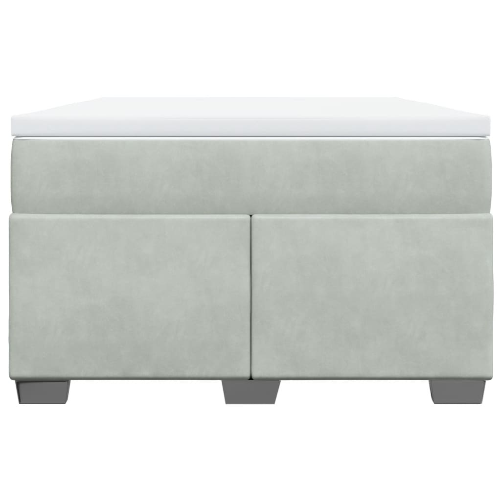 Boxspring met matras fluweel lichtgrijs 120x200 cm is nu te koop bij PeponiXL, paradijselijk wonen!