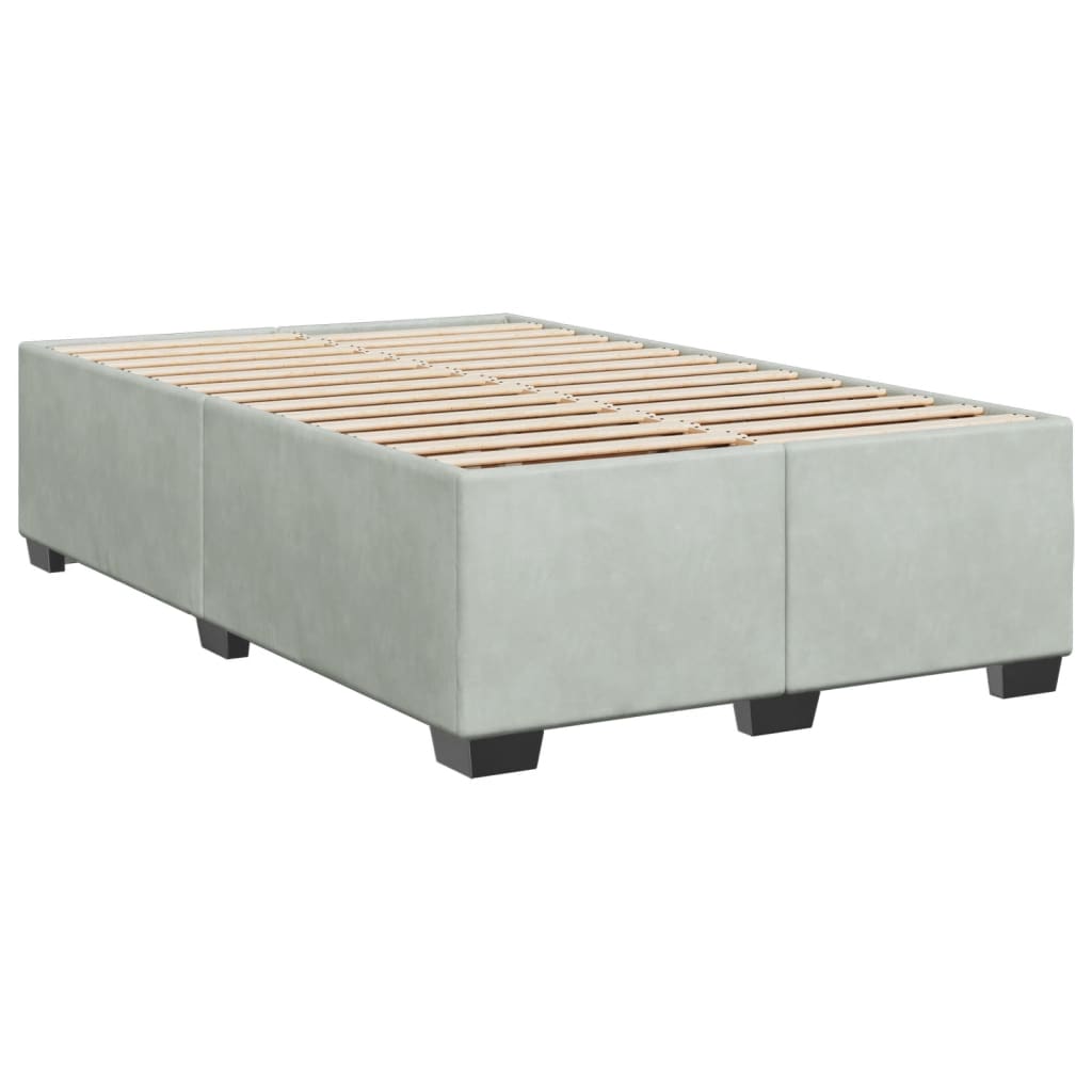 Boxspring met matras fluweel lichtgrijs 120x200 cm is nu te koop bij PeponiXL, paradijselijk wonen!