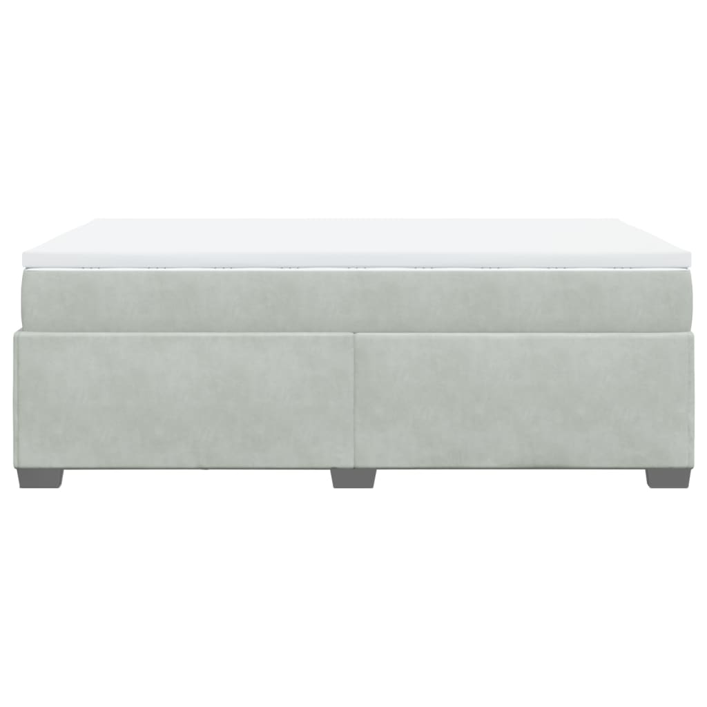 Boxspring met matras fluweel lichtgrijs 120x200 cm is nu te koop bij PeponiXL, paradijselijk wonen!