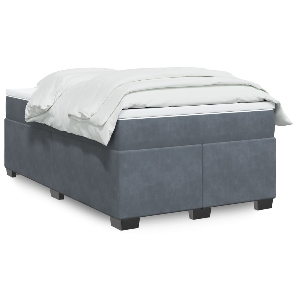 Boxspring met matras fluweel donkergrijs 120x200 cm is nu te koop bij PeponiXL, paradijselijk wonen!