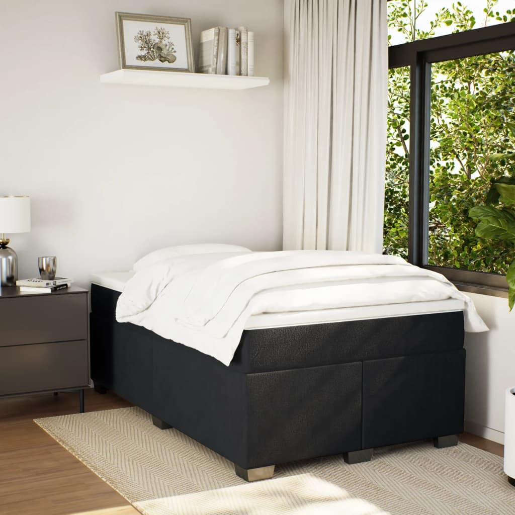 Boxspring met matras fluweel zwart 120x200 cm is nu te koop bij PeponiXL, paradijselijk wonen!