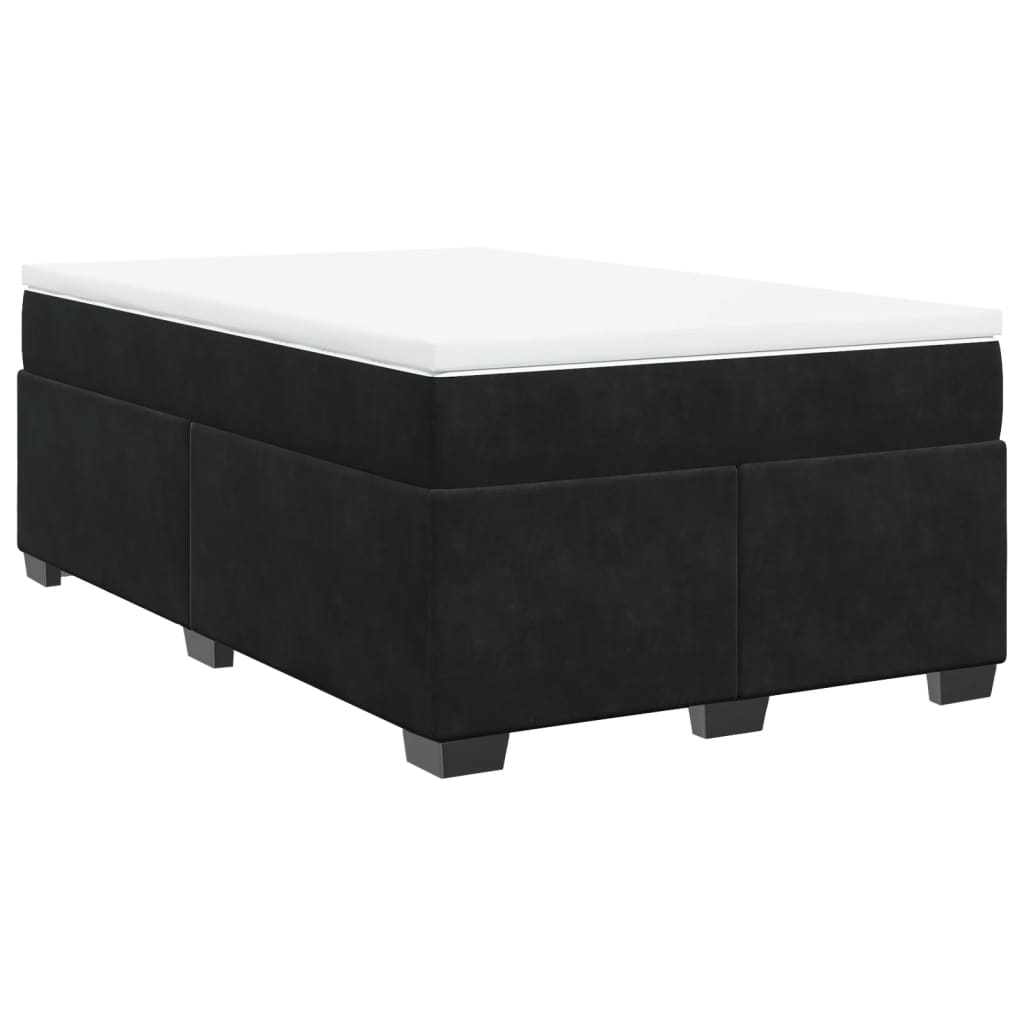 Boxspring met matras fluweel zwart 120x200 cm is nu te koop bij PeponiXL, paradijselijk wonen!