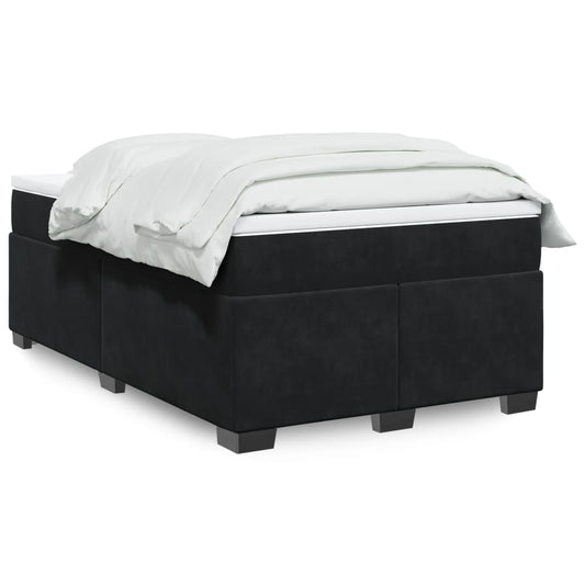 Boxspring met matras fluweel zwart 120x200 cm is nu te koop bij PeponiXL, paradijselijk wonen!