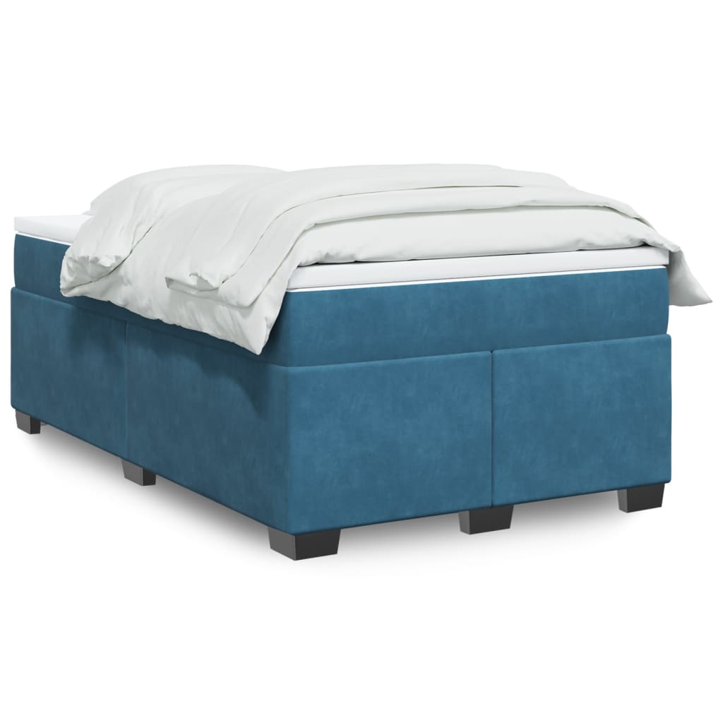 Boxspring met matras fluweel donkerblauw 120x200 cm is nu te koop bij PeponiXL, paradijselijk wonen!