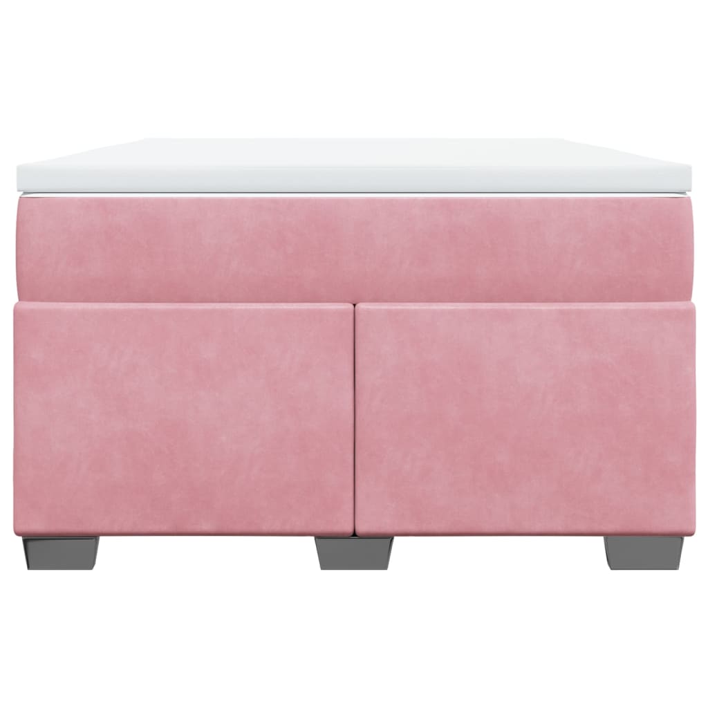 Boxspring met matras fluweel roze 120x200 cm is nu te koop bij PeponiXL, paradijselijk wonen!