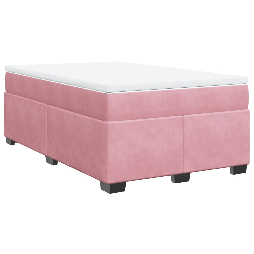 Boxspring met matras fluweel roze 120x200 cm is nu te koop bij PeponiXL, paradijselijk wonen!