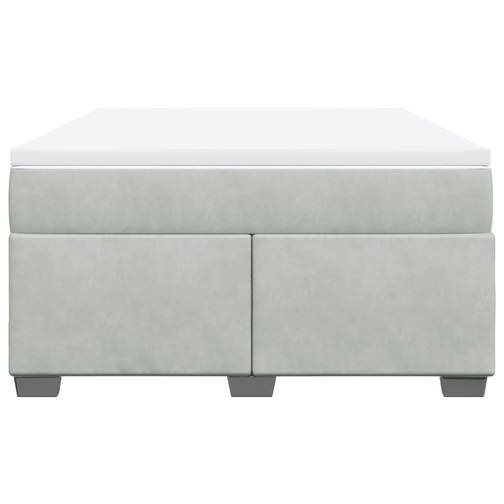 Boxspring met matras fluweel lichtgrijs 140x190 cm is nu te koop bij PeponiXL, paradijselijk wonen!