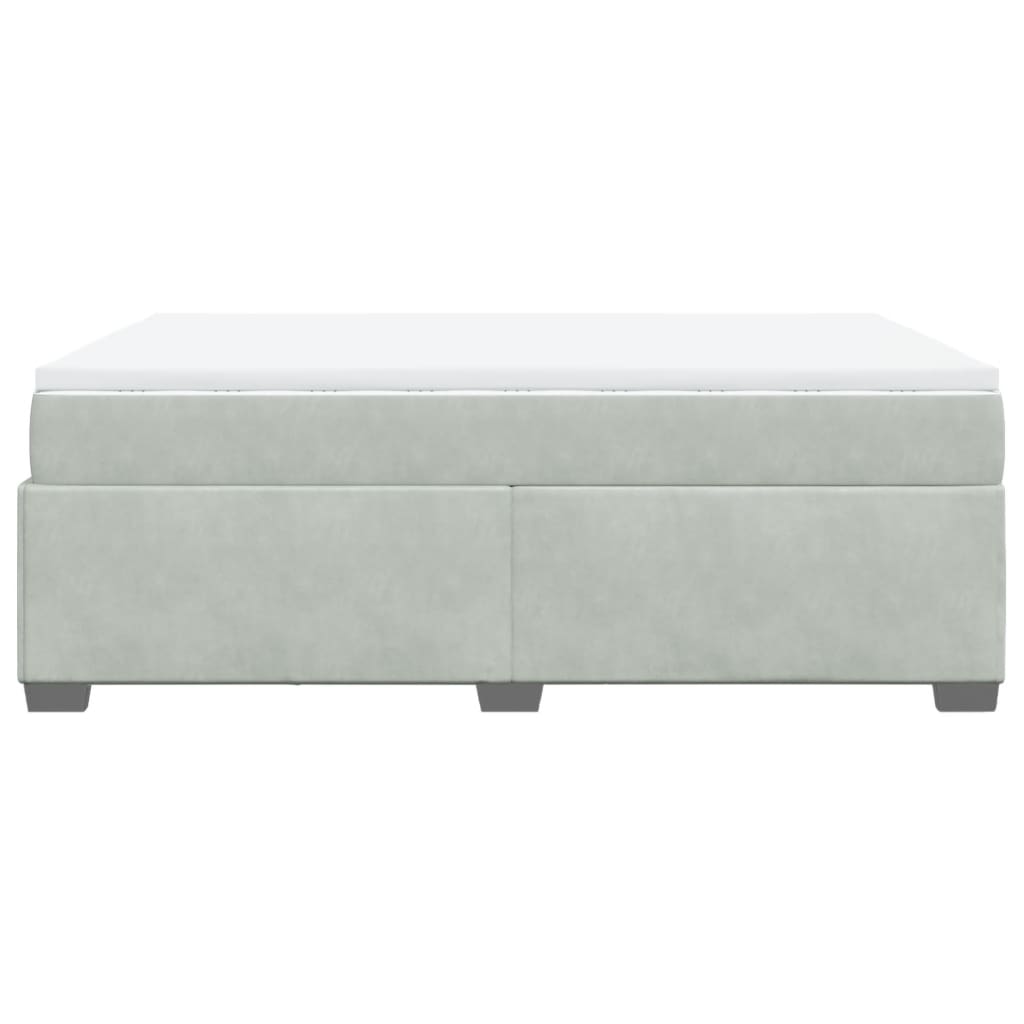 Boxspring met matras fluweel lichtgrijs 140x190 cm is nu te koop bij PeponiXL, paradijselijk wonen!