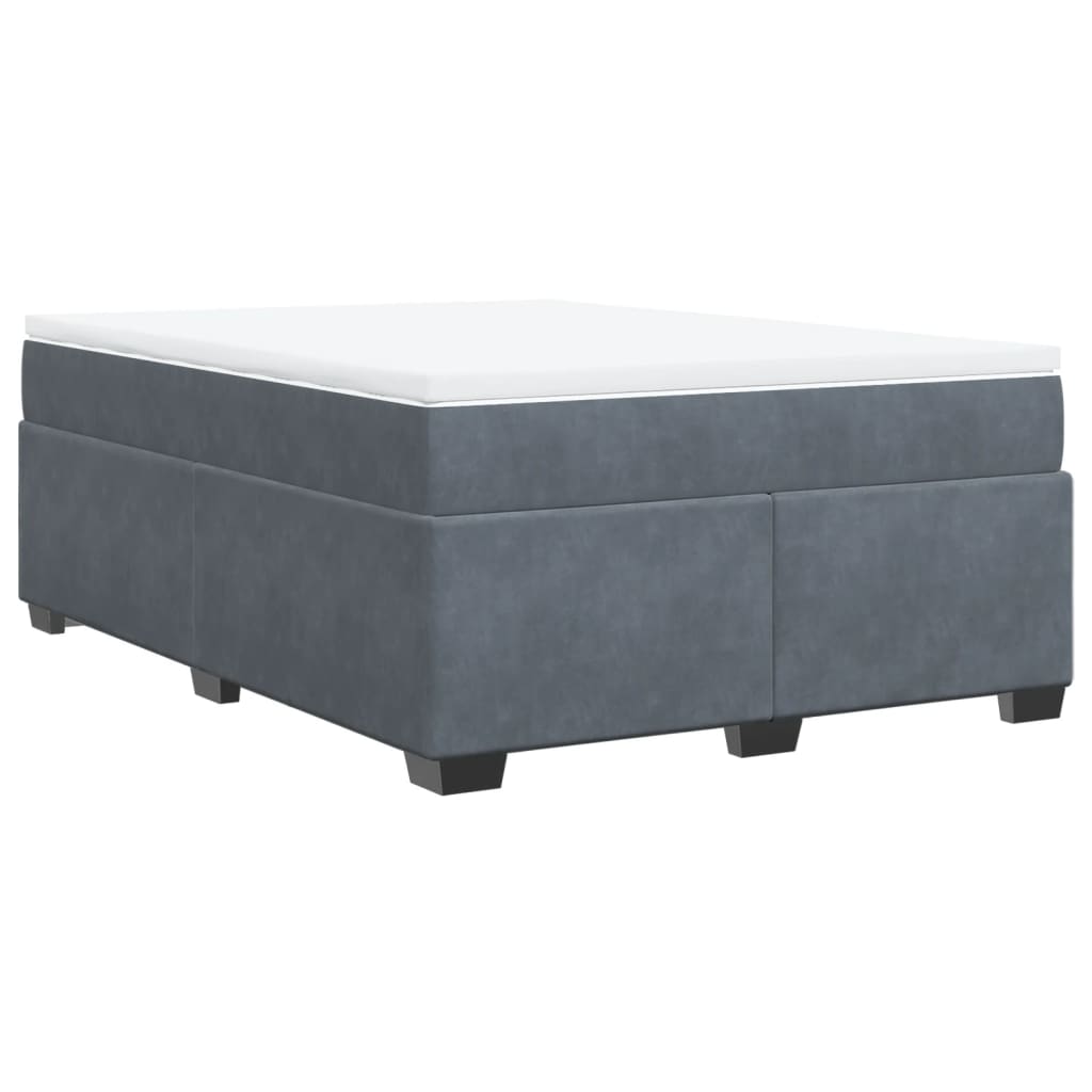Boxspring met matras fluweel donkergrijs 140x190 cm is nu te koop bij PeponiXL, paradijselijk wonen!