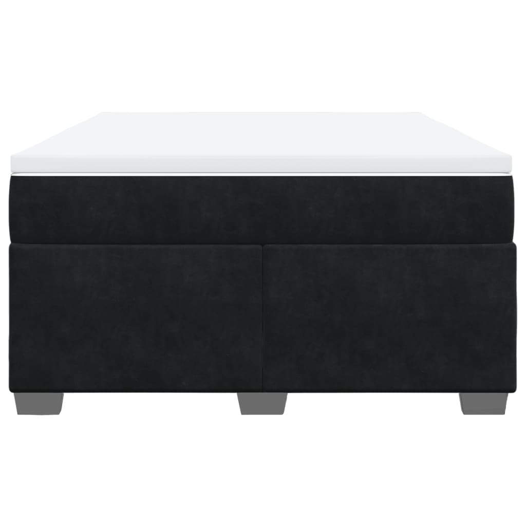 Boxspring met matras fluweel zwart 140x190 cm is nu te koop bij PeponiXL, paradijselijk wonen!