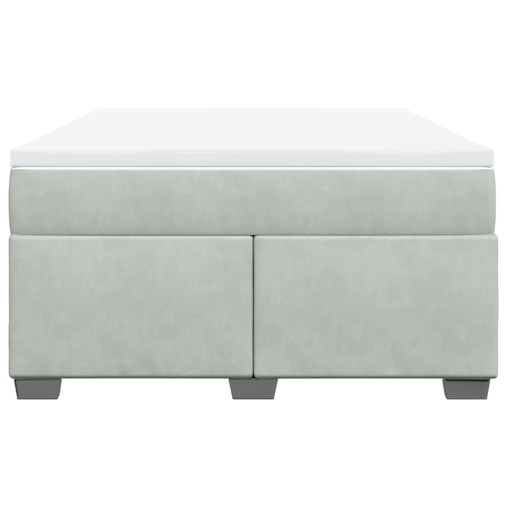 Boxspring met matras fluweel lichtgrijs 140x200 cm is nu te koop bij PeponiXL, paradijselijk wonen!