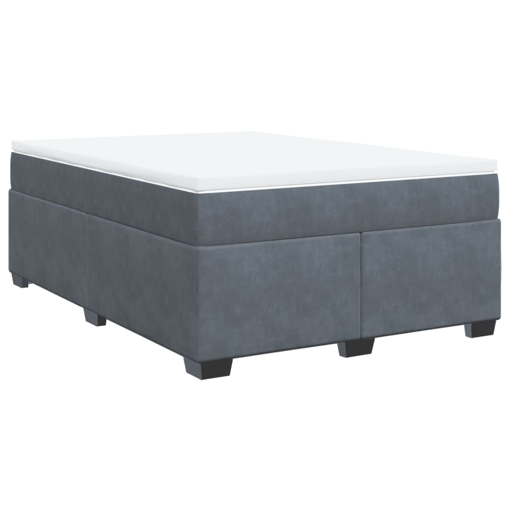 Boxspring met matras fluweel donkergrijs 140x200 cm is nu te koop bij PeponiXL, paradijselijk wonen!