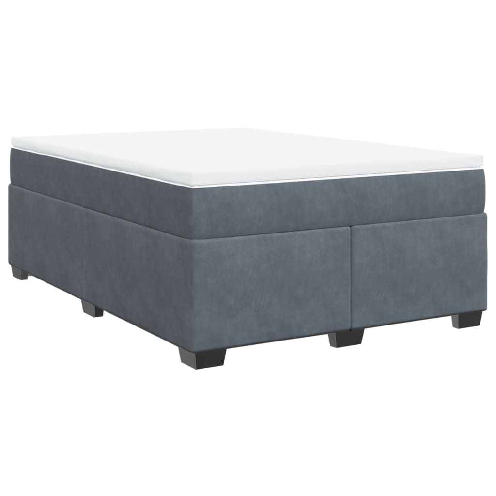 Boxspring met matras fluweel donkergrijs 140x200 cm is nu te koop bij PeponiXL, paradijselijk wonen!