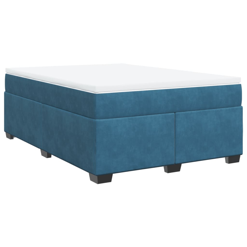 Boxspring met matras fluweel donkerblauw 140x200 cm is nu te koop bij PeponiXL, paradijselijk wonen!