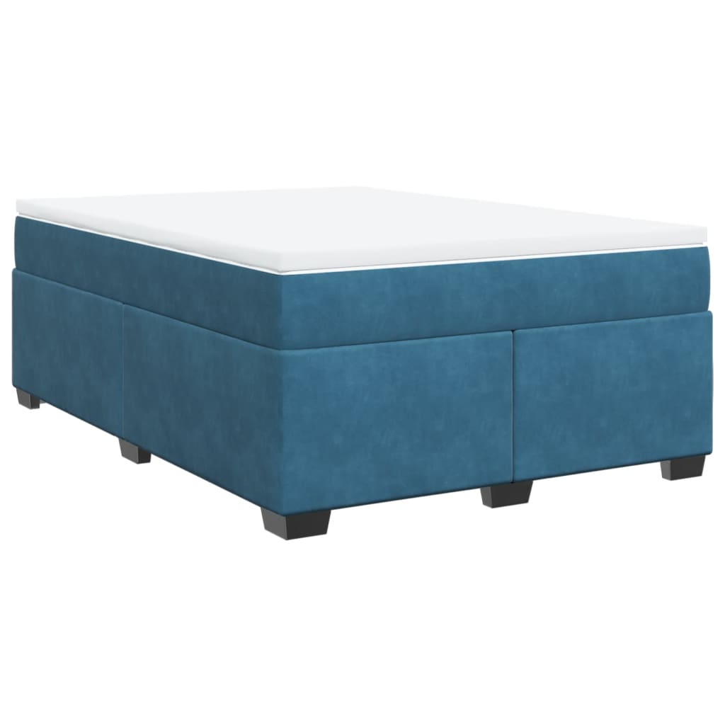 Boxspring met matras fluweel donkerblauw 140x200 cm is nu te koop bij PeponiXL, paradijselijk wonen!