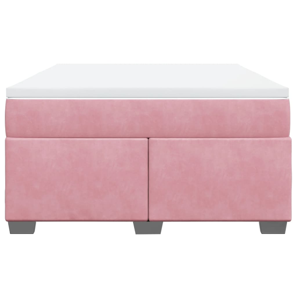 Boxspring met matras fluweel roze 140x200 cm is nu te koop bij PeponiXL, paradijselijk wonen!