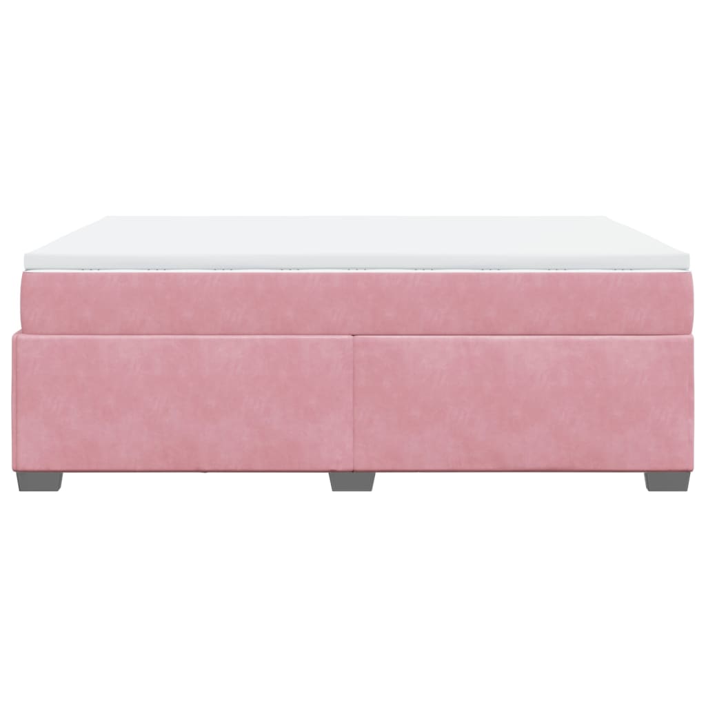 Boxspring met matras fluweel roze 140x200 cm is nu te koop bij PeponiXL, paradijselijk wonen!