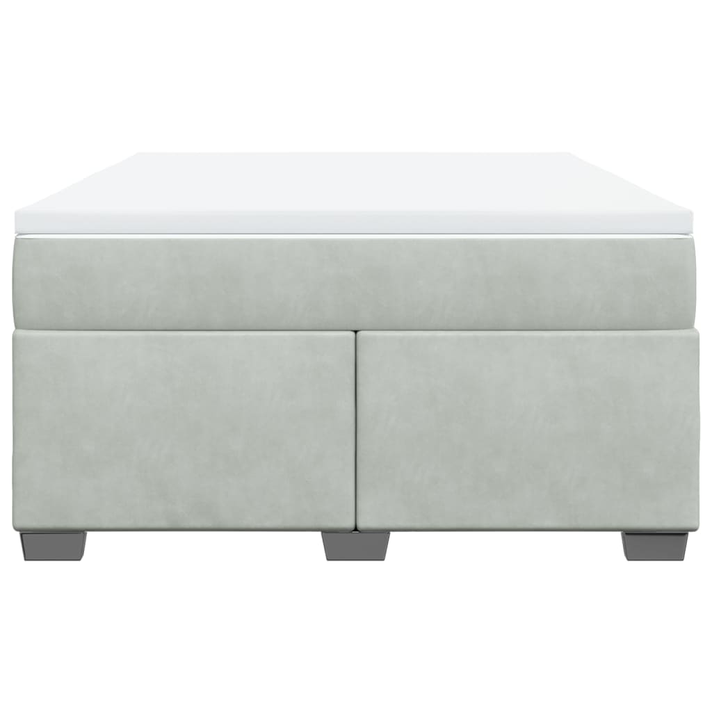 Boxspring met matras fluweel lichtgrijs 160x200 cm is nu te koop bij PeponiXL, paradijselijk wonen!