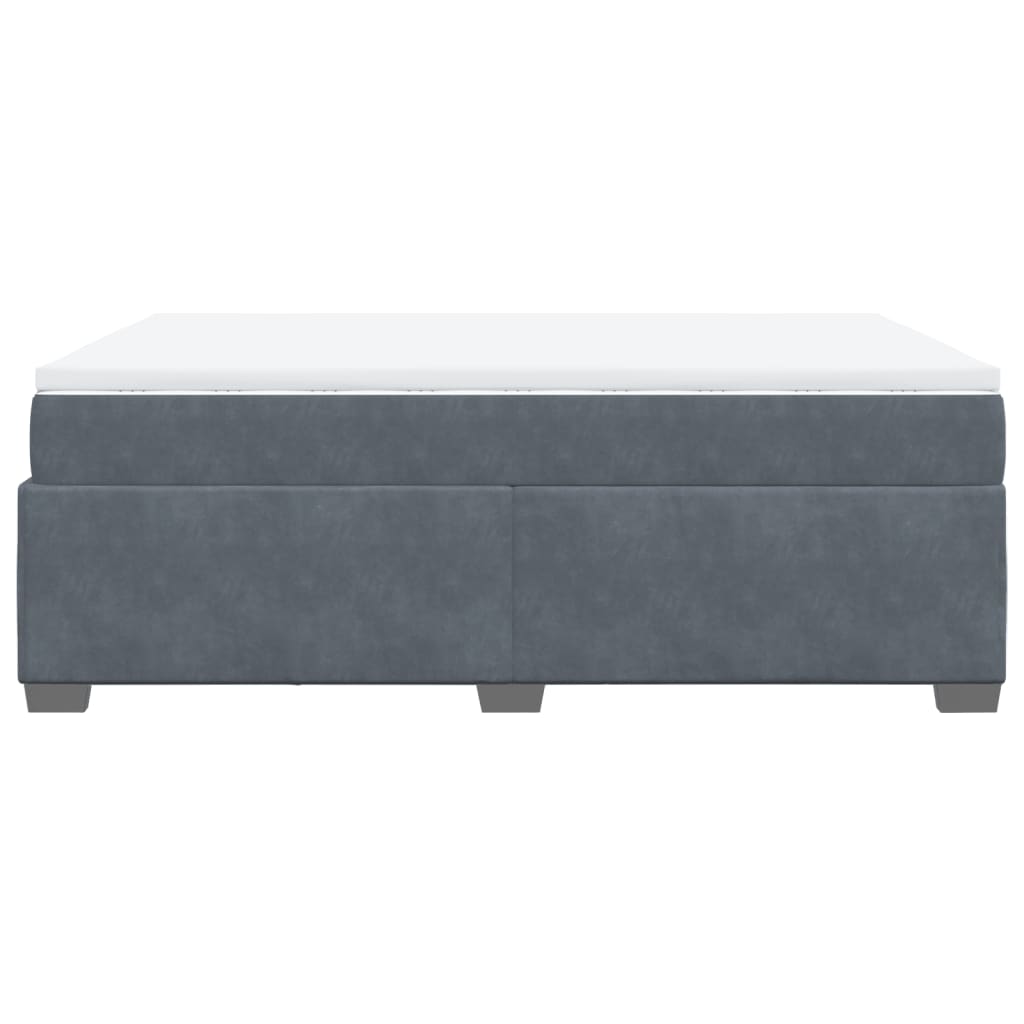 Boxspring met matras fluweel donkergrijs 160x200 cm is nu te koop bij PeponiXL, paradijselijk wonen!