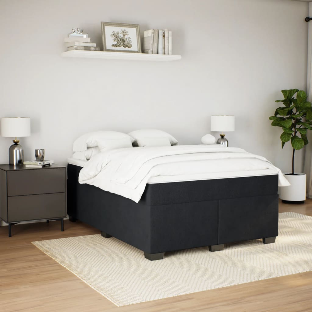 Boxspring met matras fluweel zwart 160x200 cm is nu te koop bij PeponiXL, paradijselijk wonen!