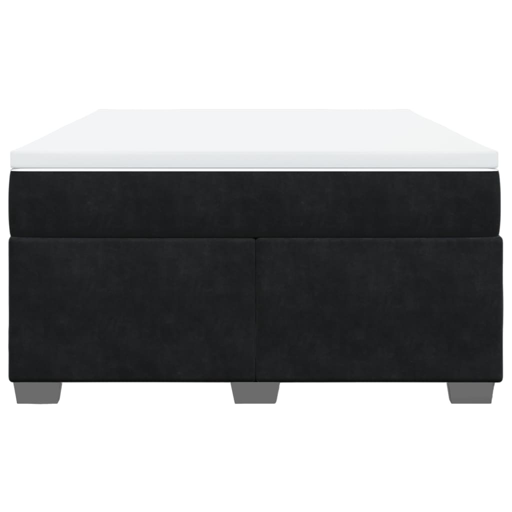 Boxspring met matras fluweel zwart 160x200 cm is nu te koop bij PeponiXL, paradijselijk wonen!