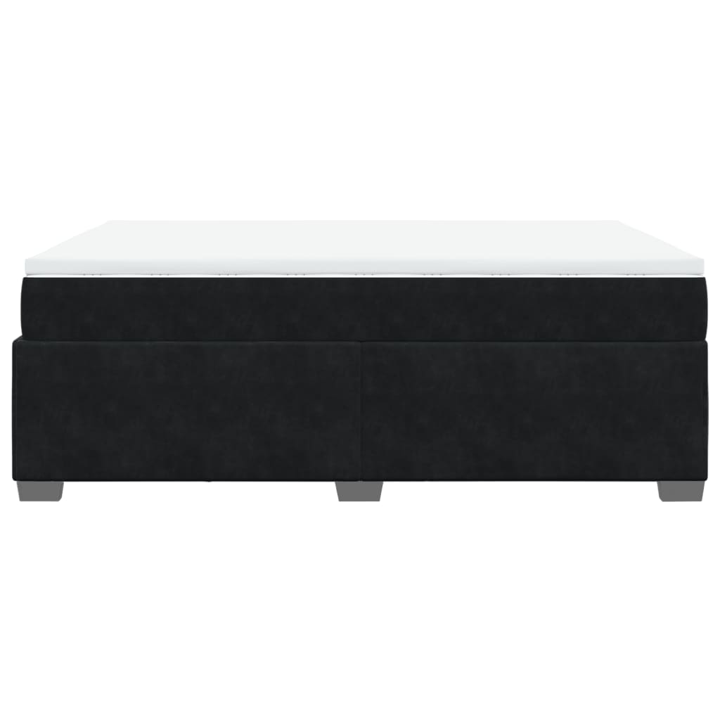 Boxspring met matras fluweel zwart 160x200 cm is nu te koop bij PeponiXL, paradijselijk wonen!