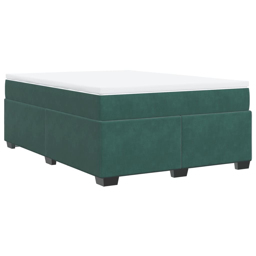 Boxspring met matras fluweel donkergroen 160x200 cm is nu te koop bij PeponiXL, paradijselijk wonen!