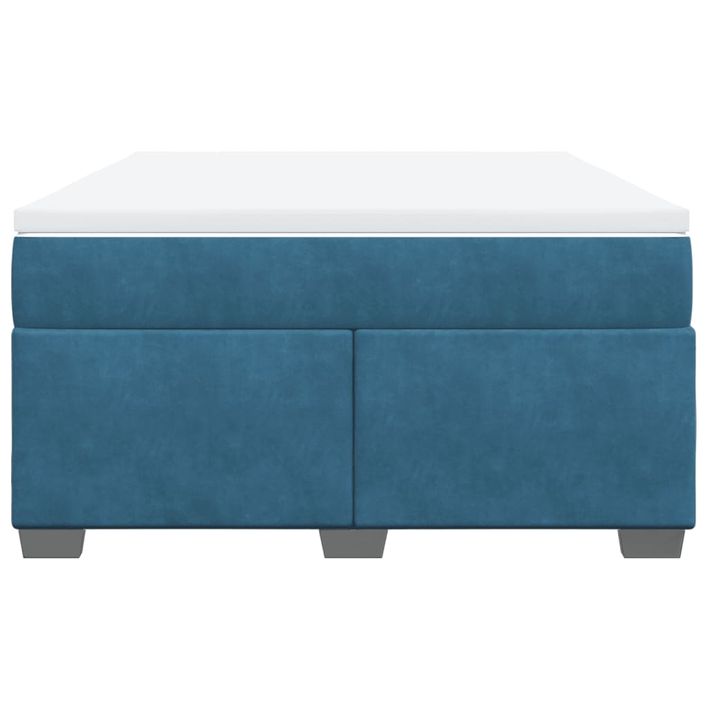 Boxspring met matras fluweel donkerblauw 160x200 cm is nu te koop bij PeponiXL, paradijselijk wonen!