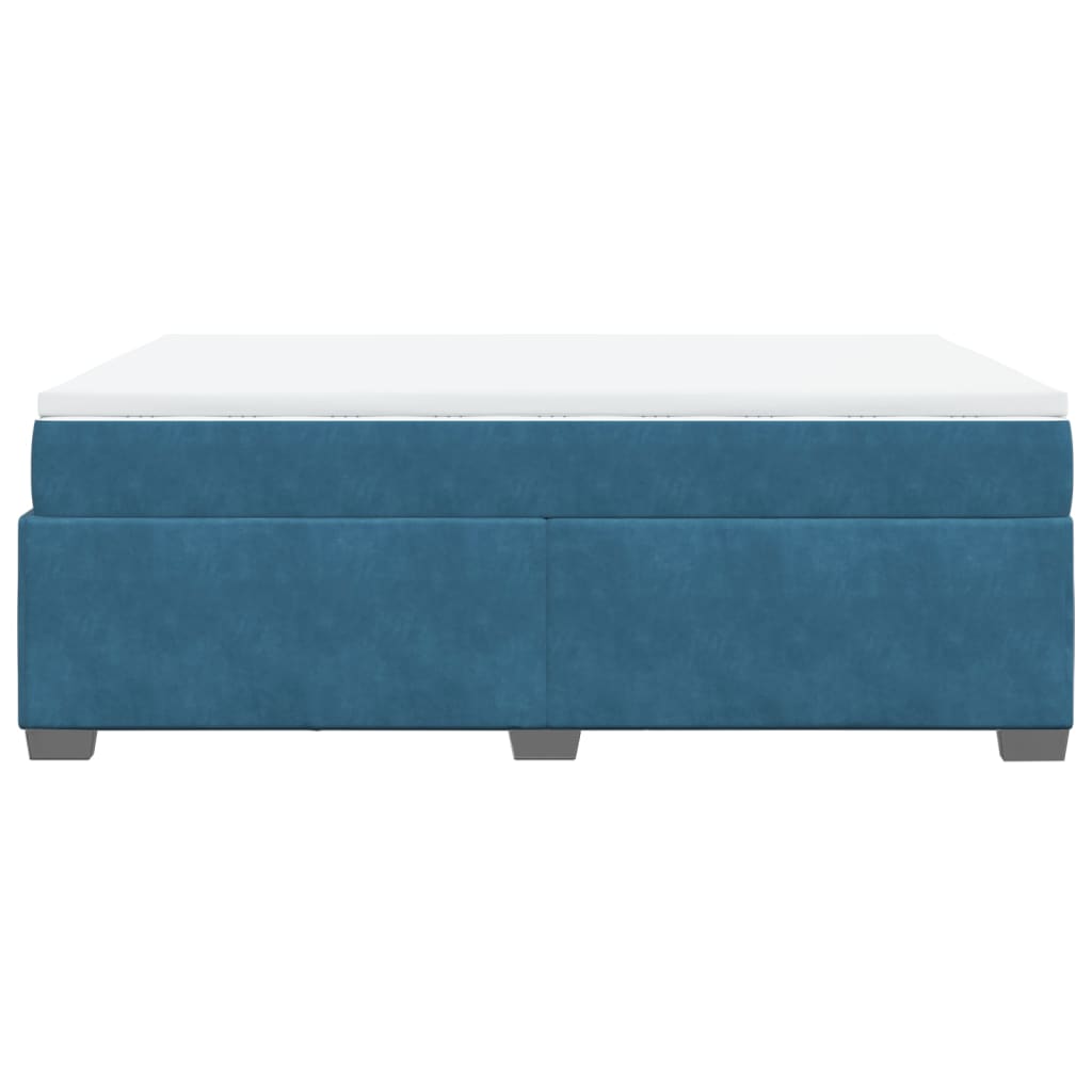 Boxspring met matras fluweel donkerblauw 160x200 cm is nu te koop bij PeponiXL, paradijselijk wonen!