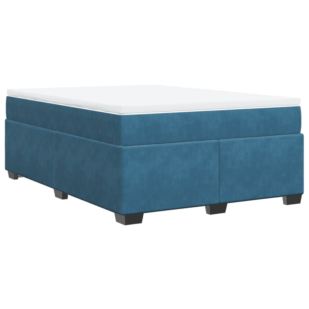 Boxspring met matras fluweel donkerblauw 160x200 cm is nu te koop bij PeponiXL, paradijselijk wonen!