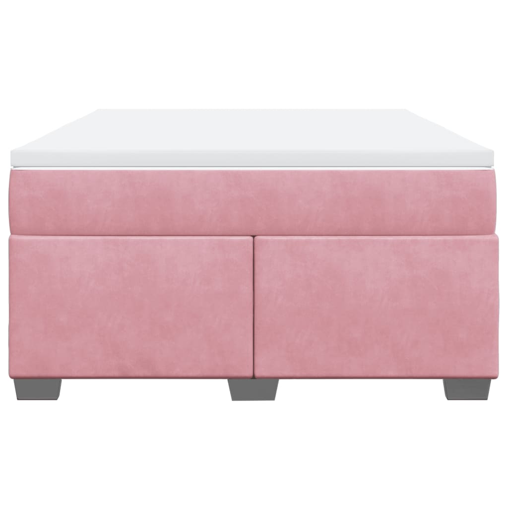 Boxspring met matras fluweel roze 160x200 cm is nu te koop bij PeponiXL, paradijselijk wonen!
