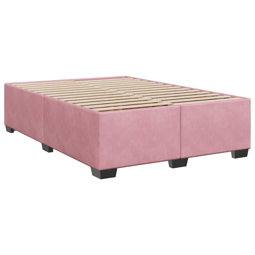 Boxspring met matras fluweel roze 160x200 cm is nu te koop bij PeponiXL, paradijselijk wonen!
