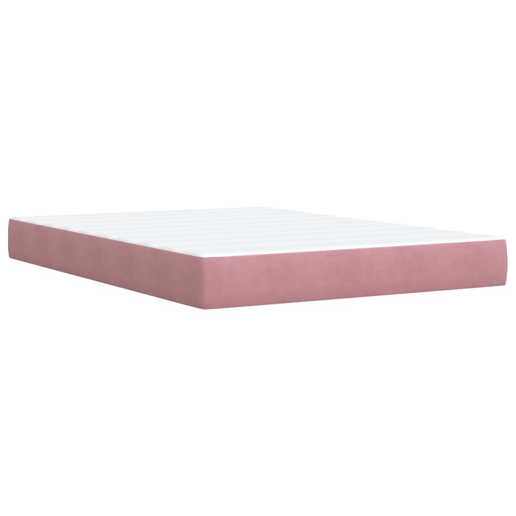 Boxspring met matras fluweel roze 160x200 cm is nu te koop bij PeponiXL, paradijselijk wonen!