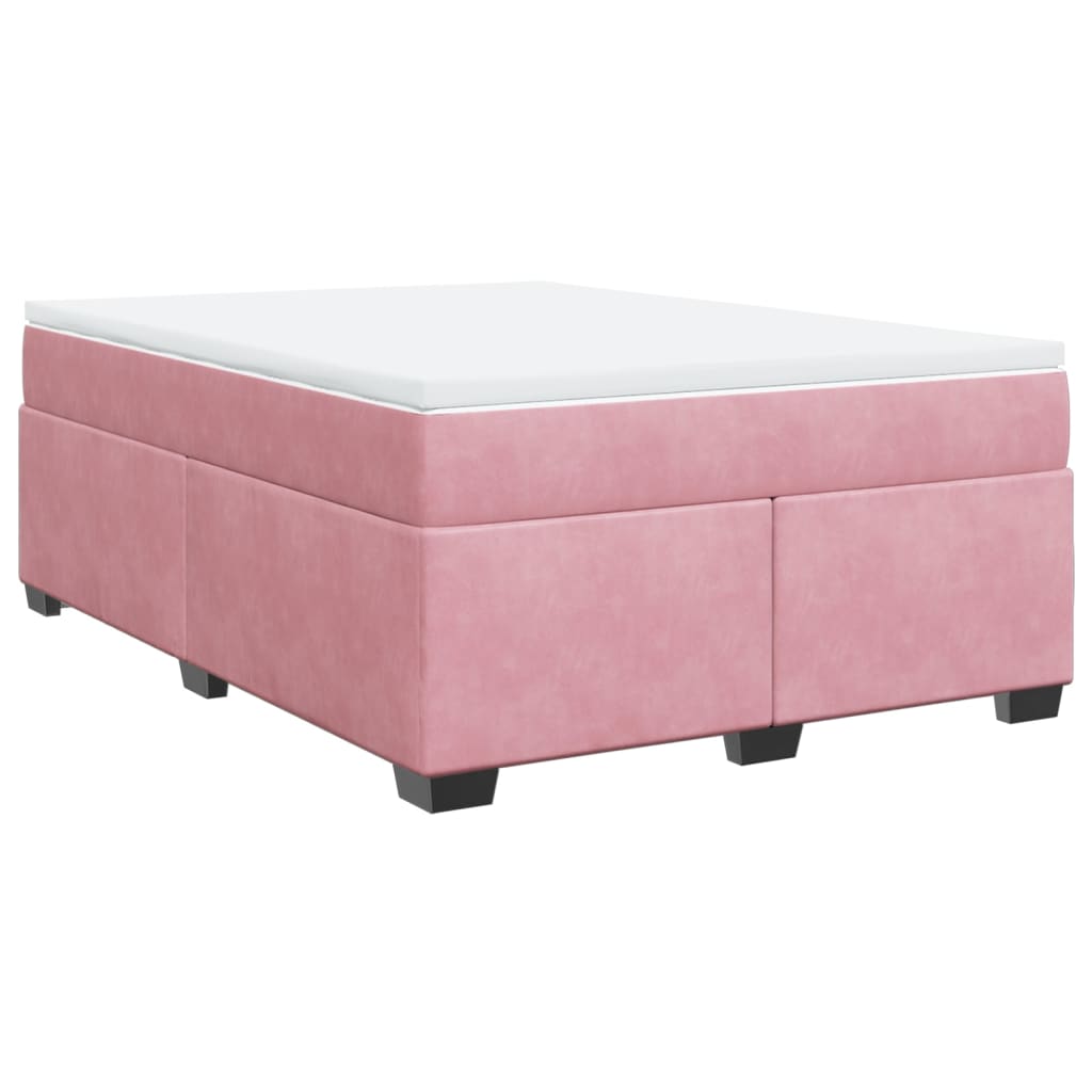 Boxspring met matras fluweel roze 160x200 cm is nu te koop bij PeponiXL, paradijselijk wonen!