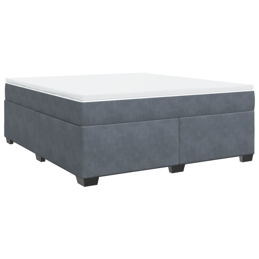 Boxspring met matras fluweel donkergrijs 180x200 cm is nu te koop bij PeponiXL, paradijselijk wonen!