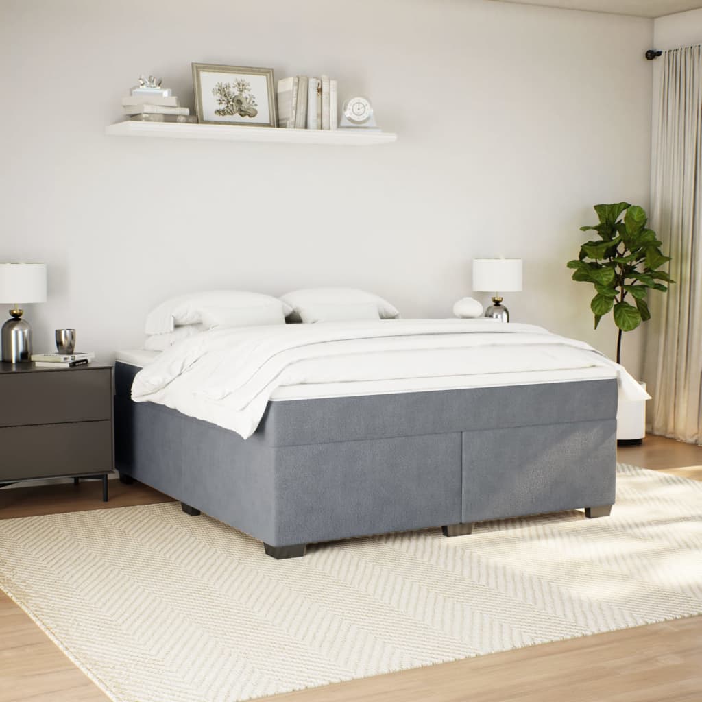 Boxspring met matras fluweel donkergrijs 180x200 cm is nu te koop bij PeponiXL, paradijselijk wonen!
