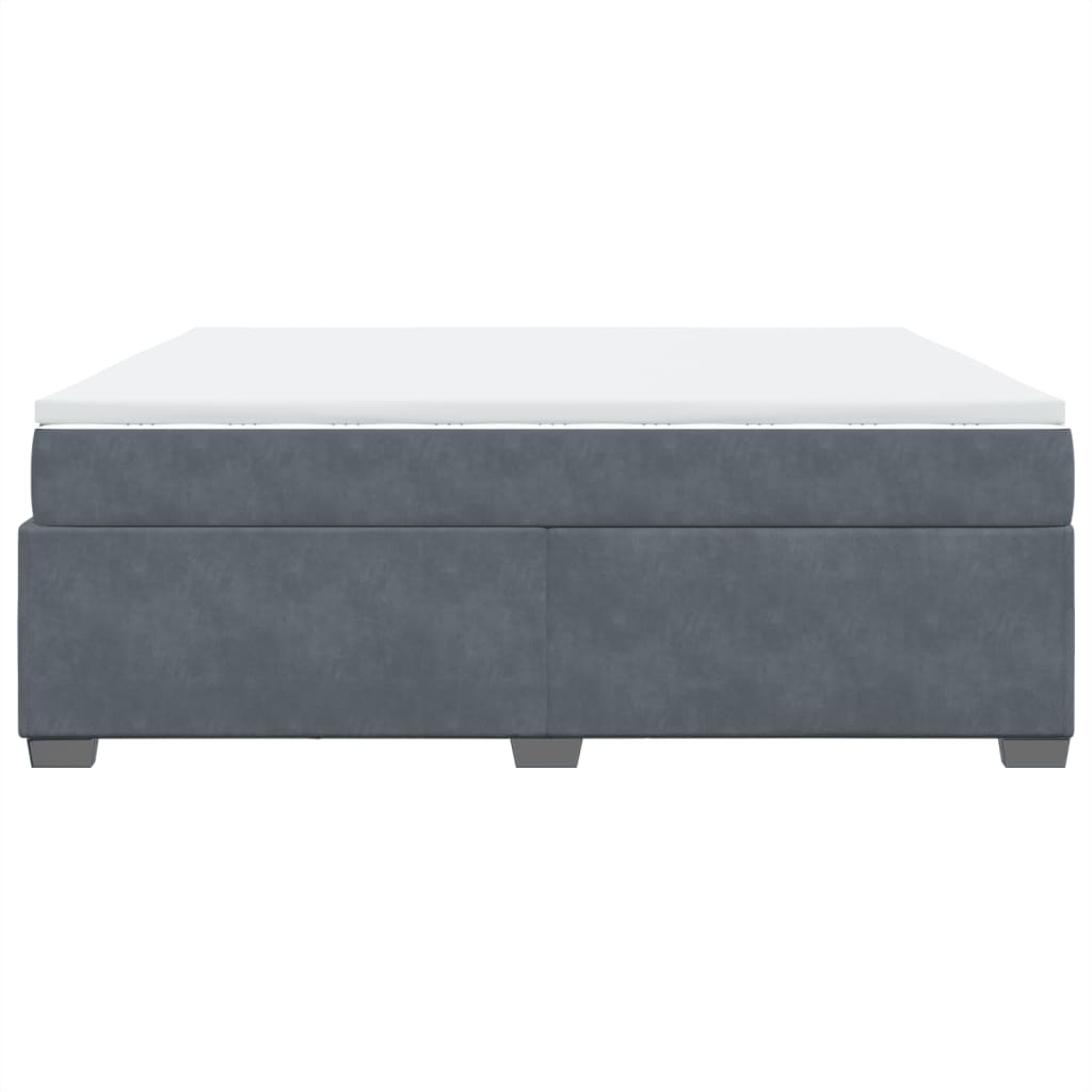 Boxspring met matras fluweel donkergrijs 180x200 cm is nu te koop bij PeponiXL, paradijselijk wonen!