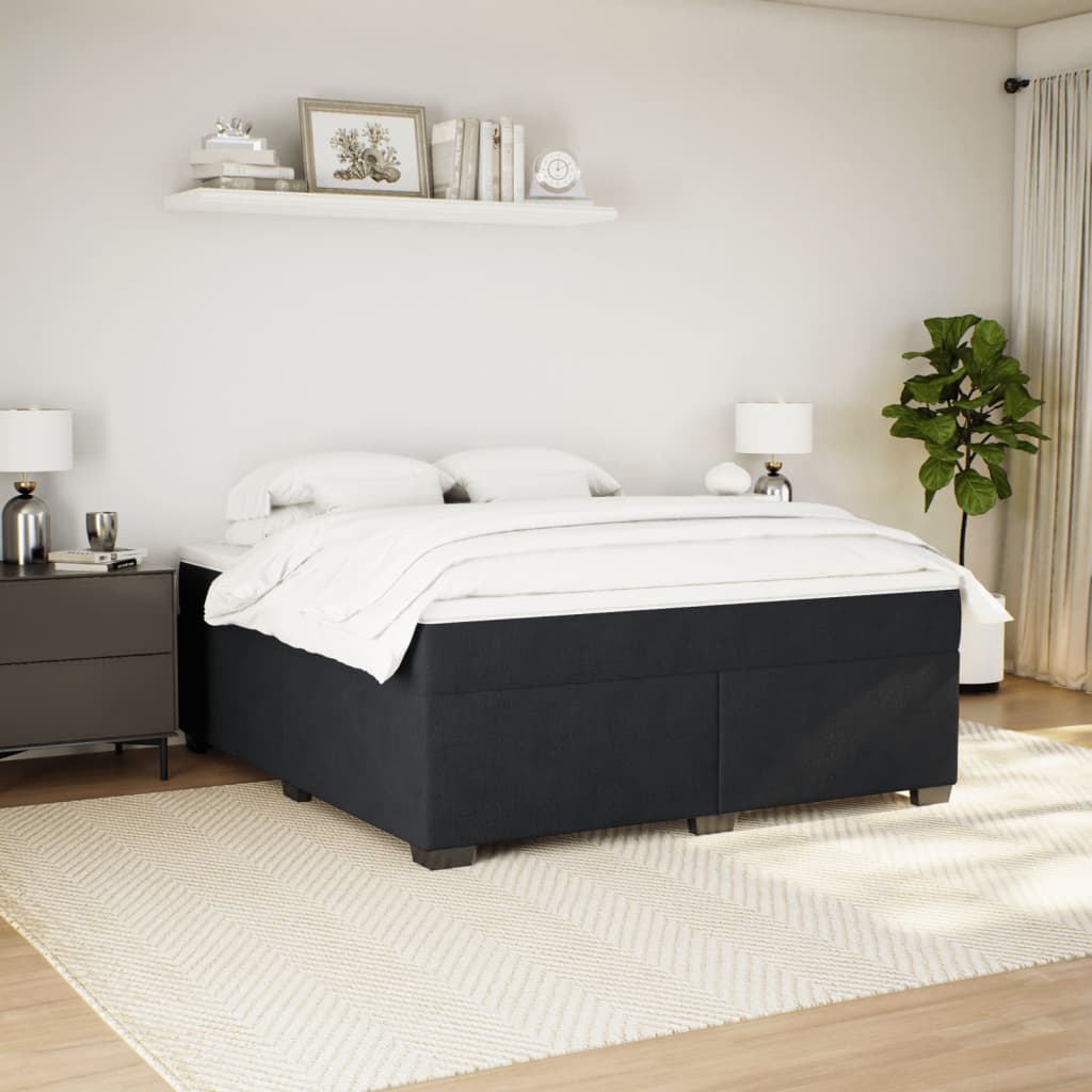 Boxspring met matras fluweel zwart 180x200 cm is nu te koop bij PeponiXL, paradijselijk wonen!