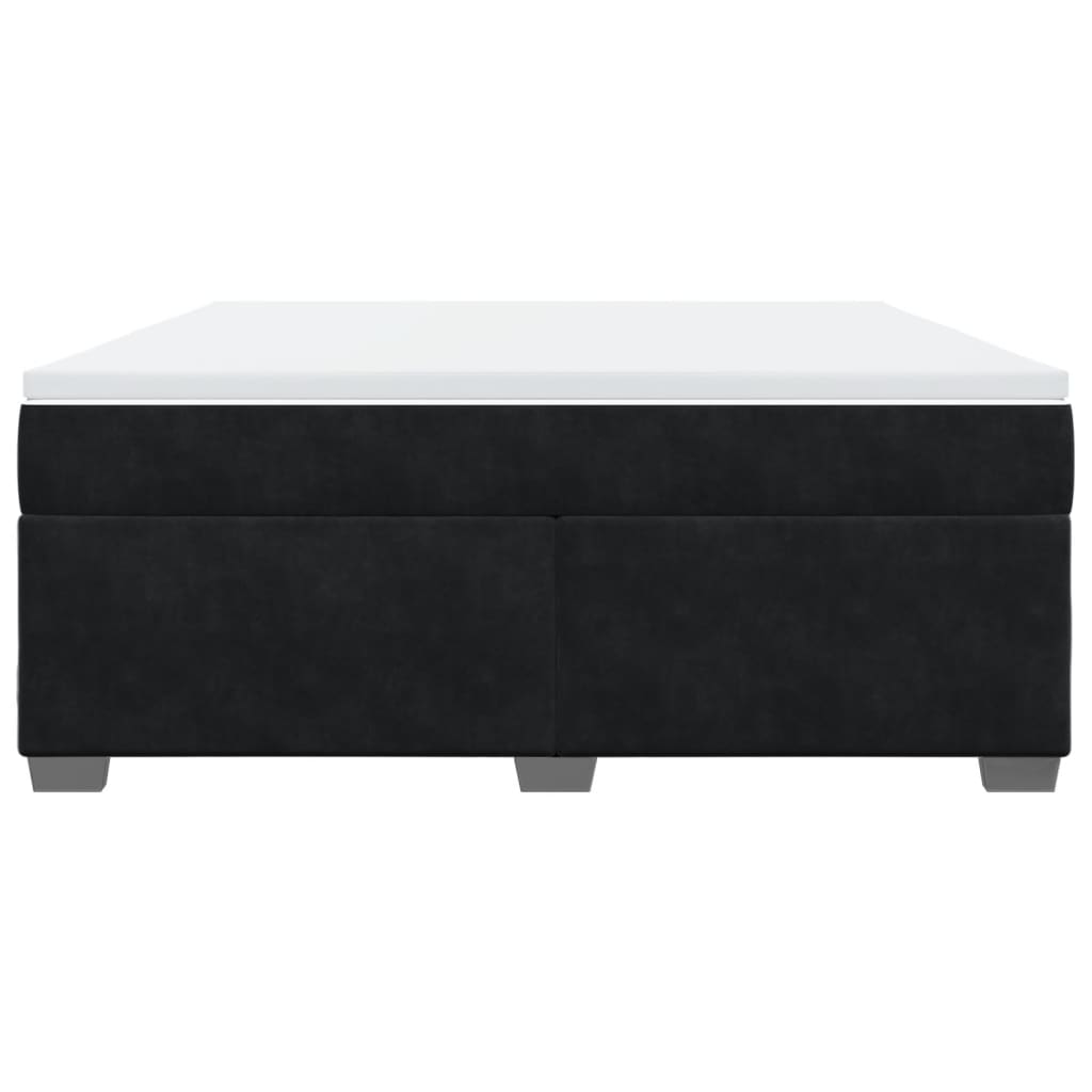 Boxspring met matras fluweel zwart 180x200 cm is nu te koop bij PeponiXL, paradijselijk wonen!